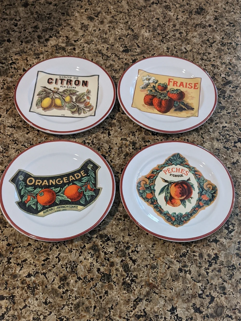 Italian Appetizer/Fruit Plates Williams Sonoma Rosanna Set Of 4